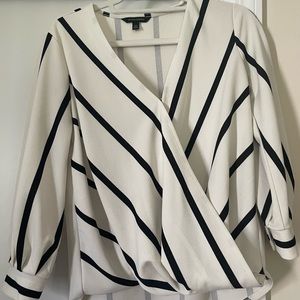 Black and white work blouse